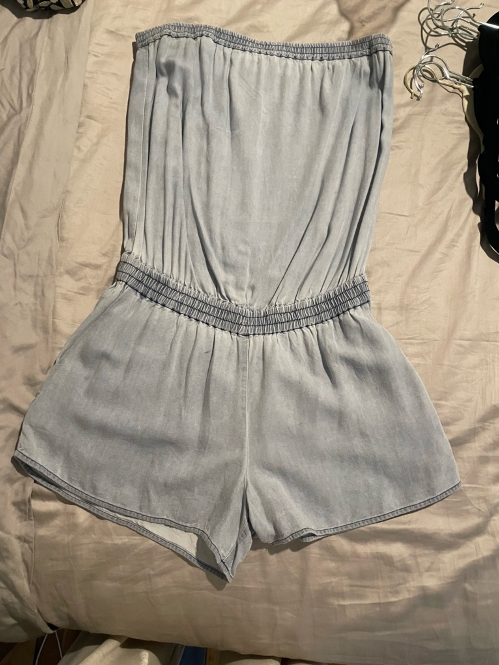 Talula Light Blue Strapless Romper